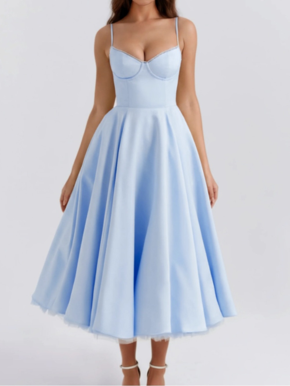 Hi Muse NWT Light Blue Spaghetti Strap Fit-and-Flare Dress size XS